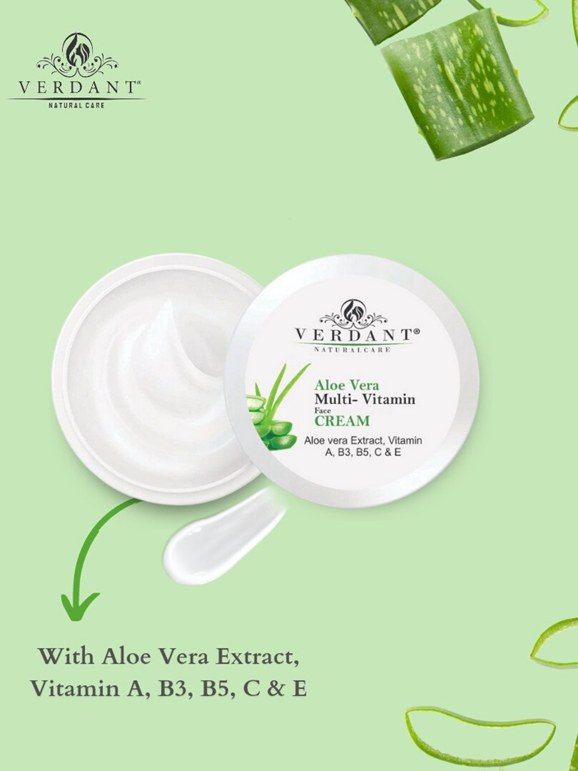 Verdant Natural Care Aloe Vera Face Cream & Gold Face Cream Combo-200ml Each