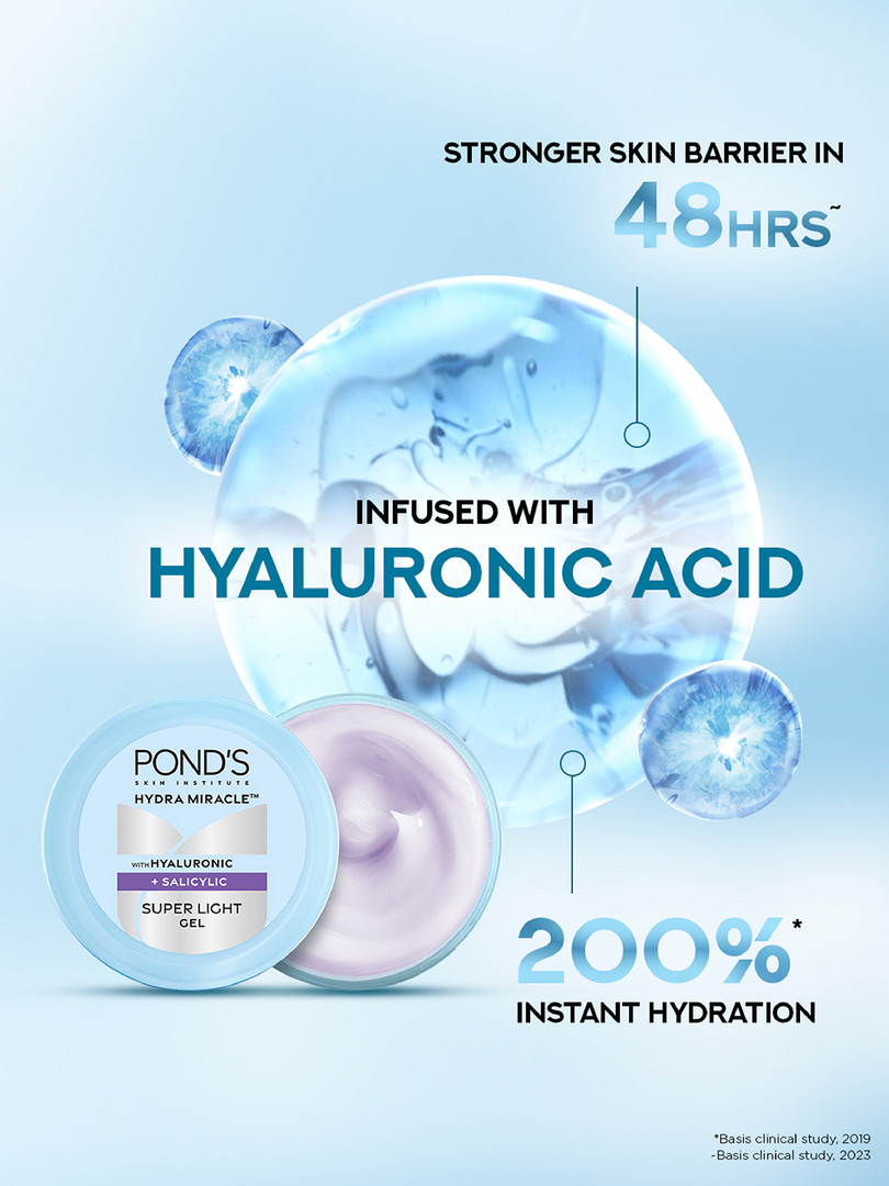 Ponds Hydra Miracle Super Light Gel With Hyaluronic Acid & Salicylic - 200ml