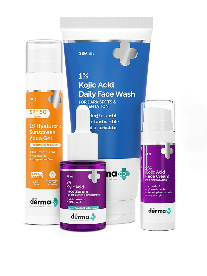 facecream The Derma co. Set Of 4 Sunscreen Gel- 50 g- Serum- 30 ml- Face Wash- 100 ml & Face Cream