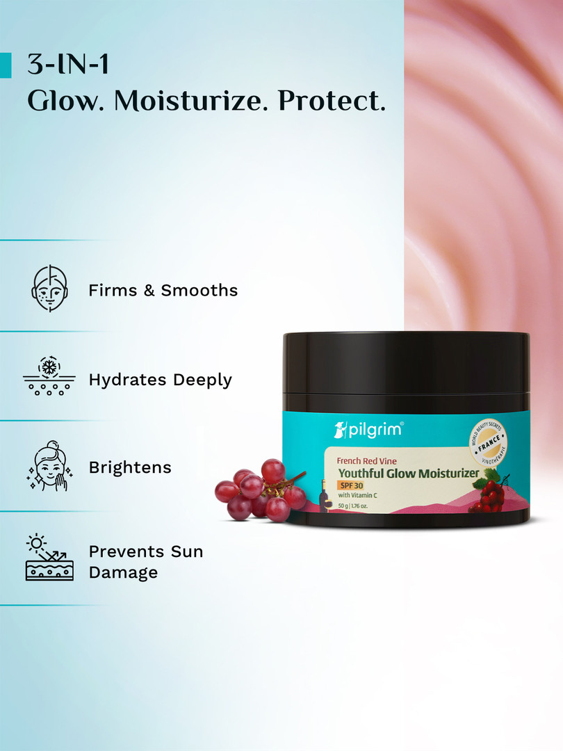 Pilgrim Red Vine Face Cream SPF 30 With Vitamin C & Rosehip Oil For Dark Spots & Ageing