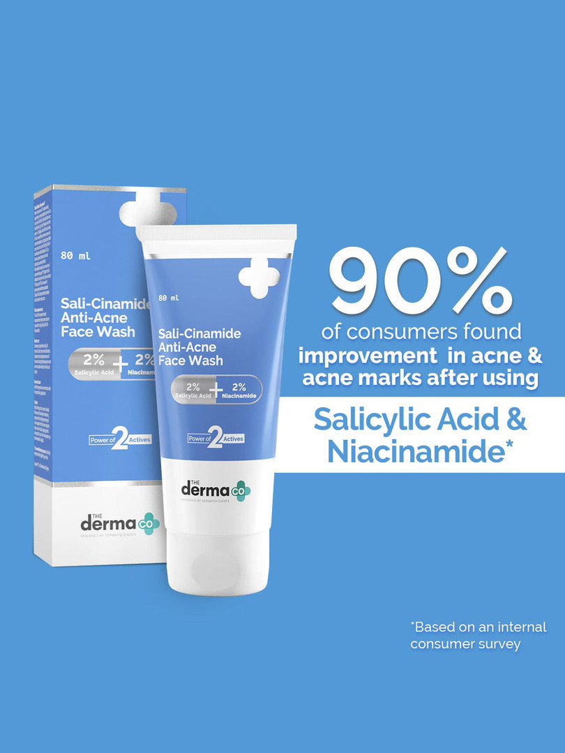 The Derma co. Sali-Cinamide Anti-Acne Face Wash with Salicylic Acid & Niacinamide - 80 ml
