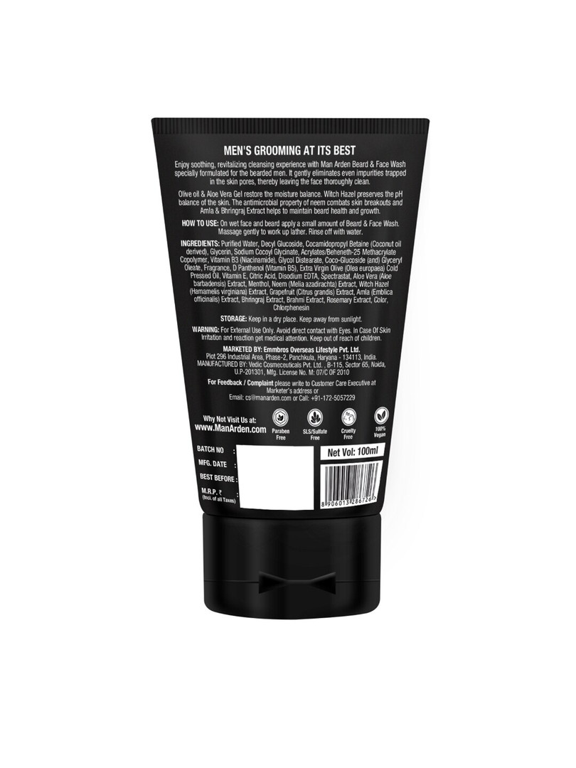 Man Arden Men Beard & Face Wash 100 ml