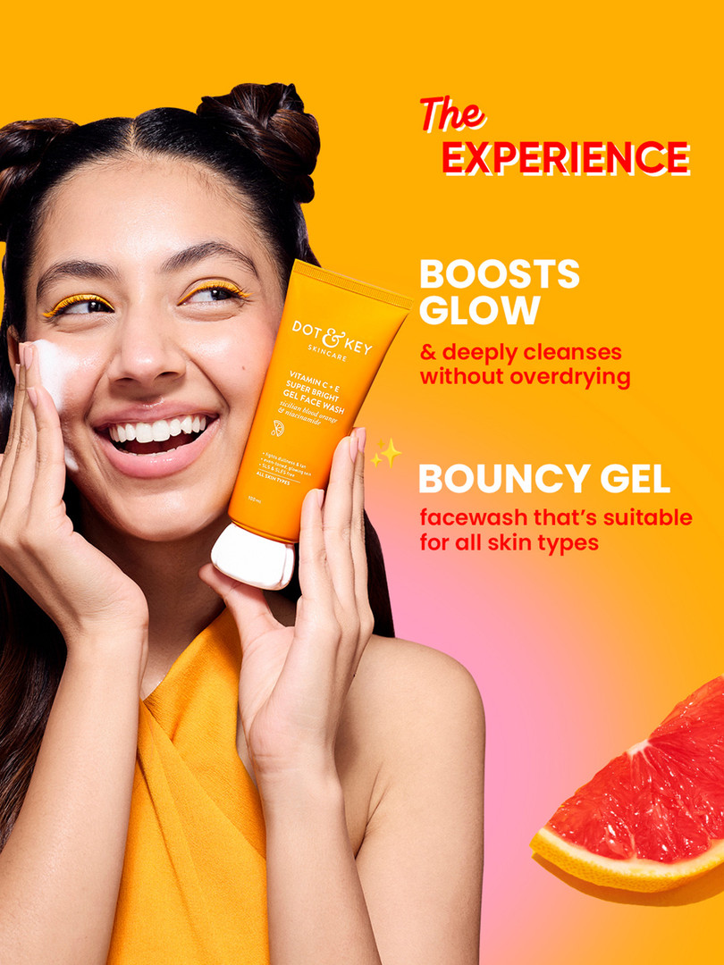 DOT & KEY Sicilian Blood Orange Niacinamide Vitamin C&E Super Bright Gel Face Wash - 175ml