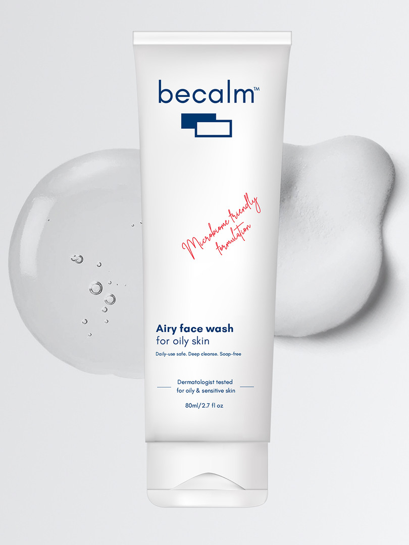 Becalm Oily Skin Soap Free Salicylic Acid Airy Face Wash - 80 ml