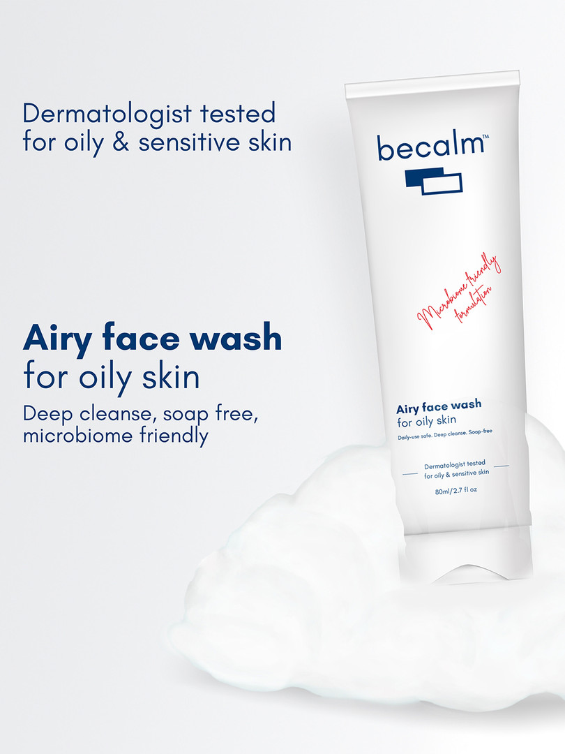 Becalm Oily Skin Soap Free Salicylic Acid Airy Face Wash - 80 ml