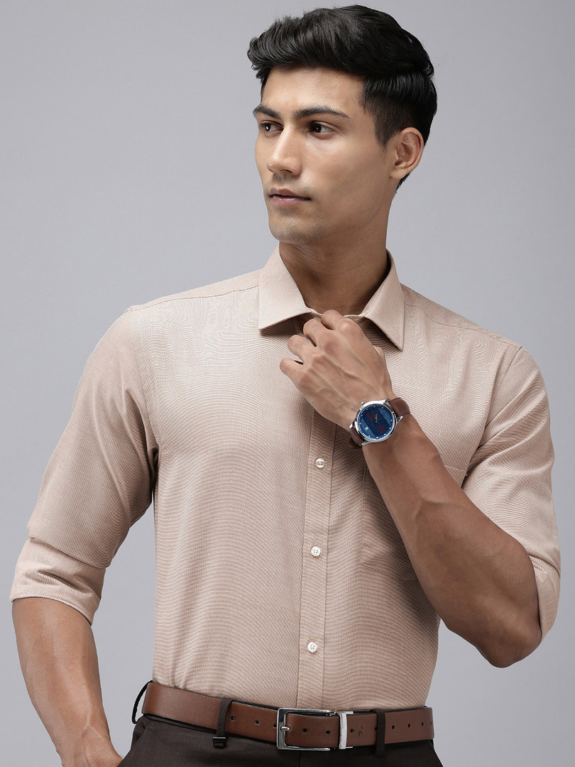 formal-shirt Park Avenue Self Design Textured Slim Fit Opaque Easy Care Formal Shirt