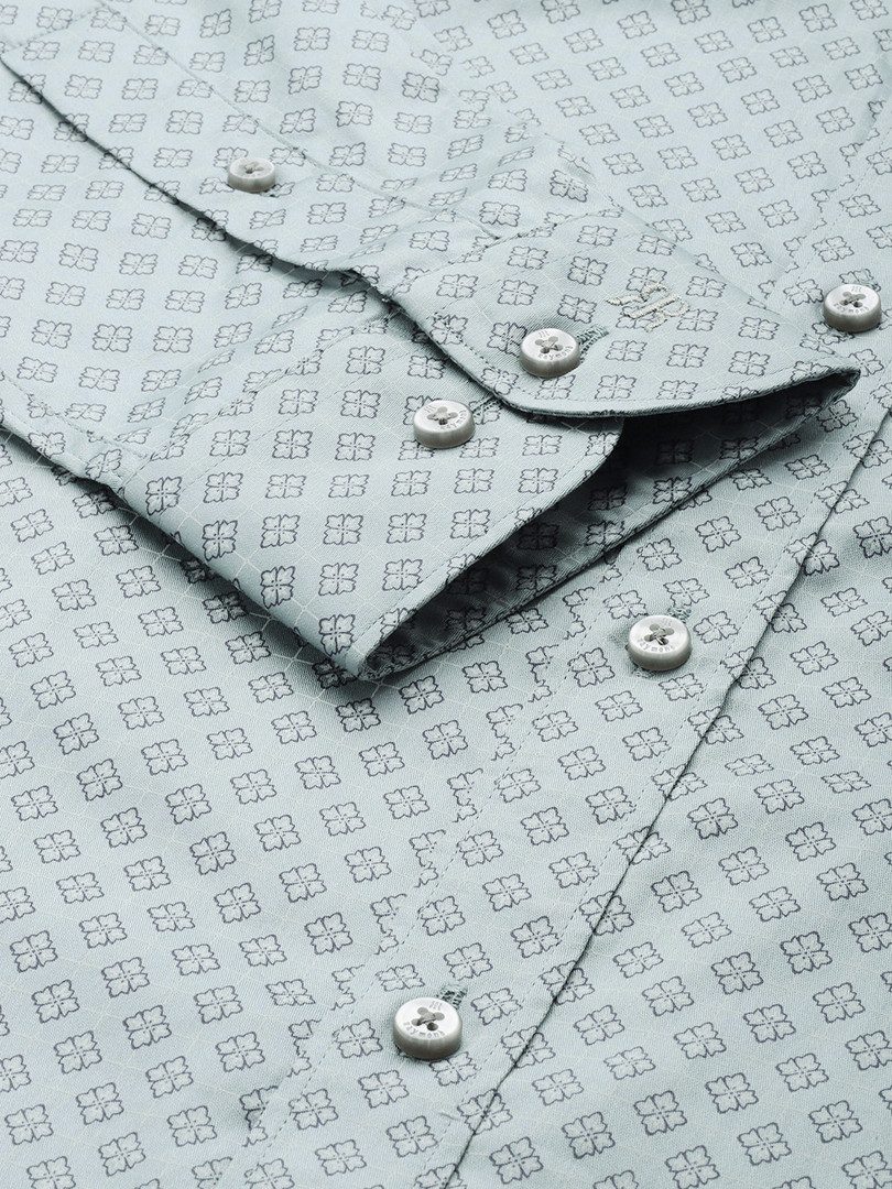 Raymond Pure Cotton Slim Fit Floral Opaque Printed Formal Shirt