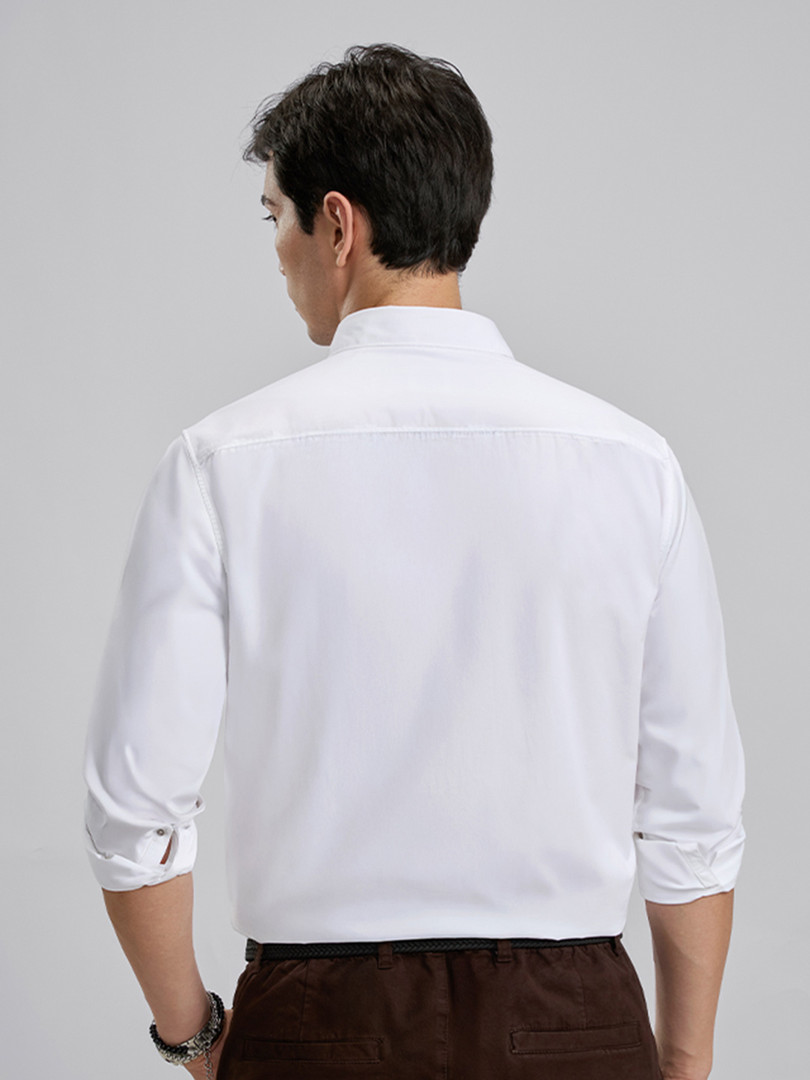 KINGDOM OF WHITE Pure Cotton Concealed Button Down Shirt
