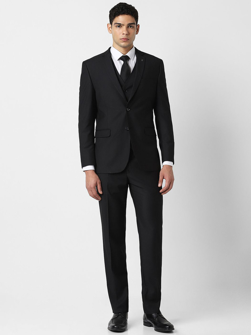 formal-suit Van Heusen Peter England Elite Textured Slim-Fit Single-Breasted Three-Piece Formal Suits