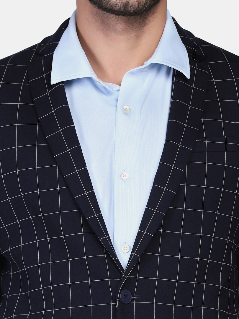 Blackberrys Men Two Piece Navy Check TechPro Formal Suits