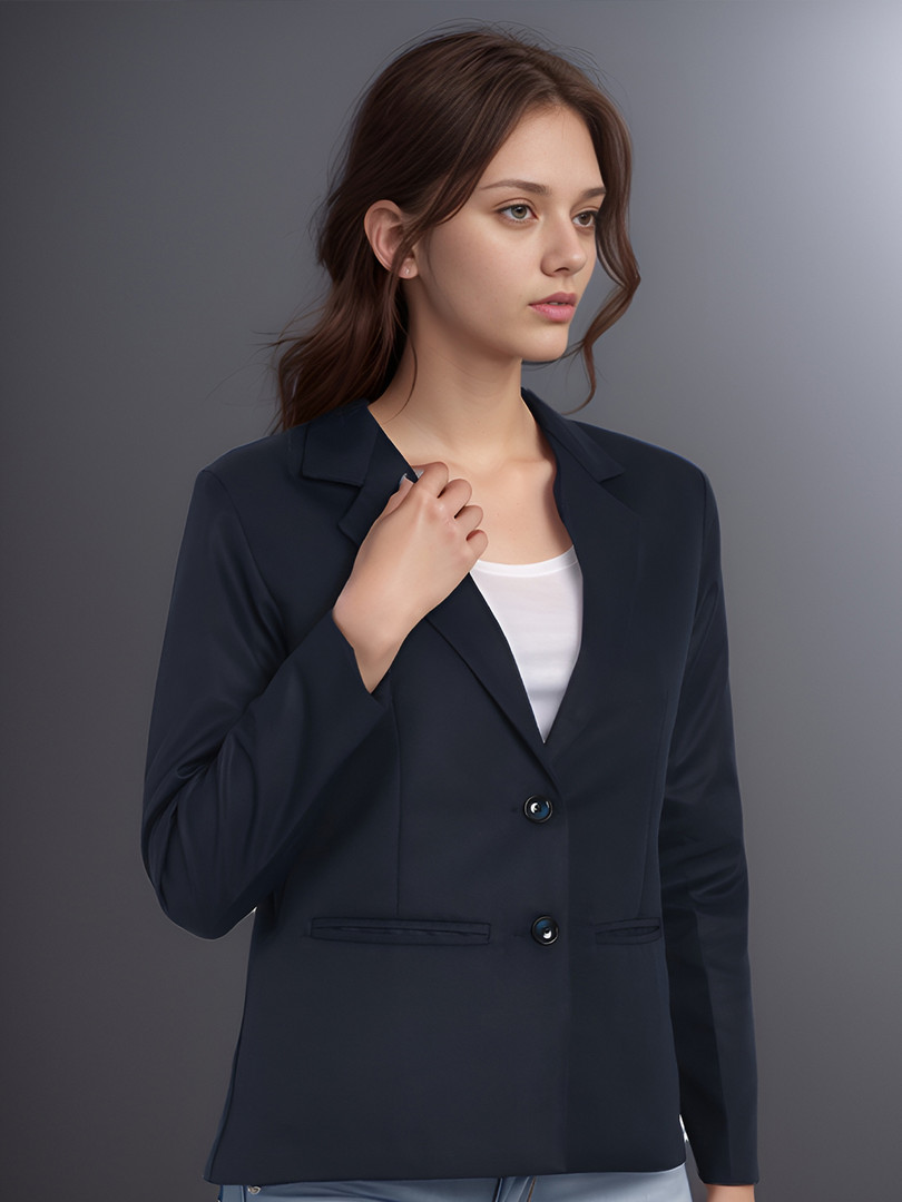 BAESD Notched Lapel Collar Single Breasted Blazer
