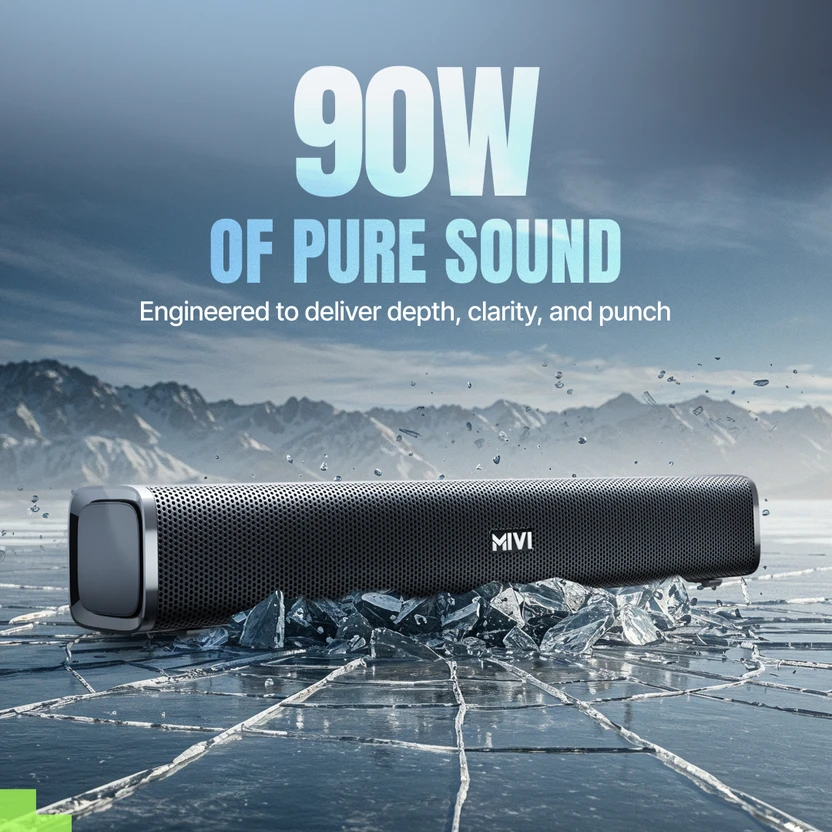 Mivi Fort H120 Soundbar, 120 Watts, 2.1 Channel, Multi-Input and ...more
