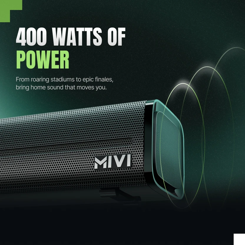 Mivi Fort Sonic 400 Soundbar, 5.1 Channel, Multi-Input and EQ Mod...more