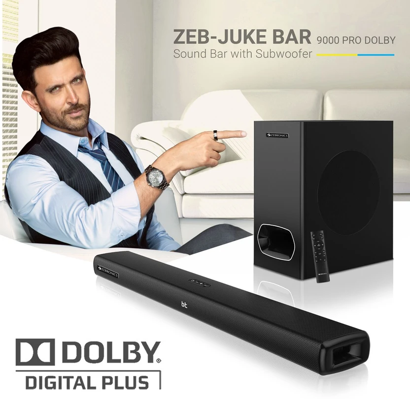 ZEBRONICS Juke Bar 9000 Pro Dolby 120 W Bluetooth Soundbar (Black...more