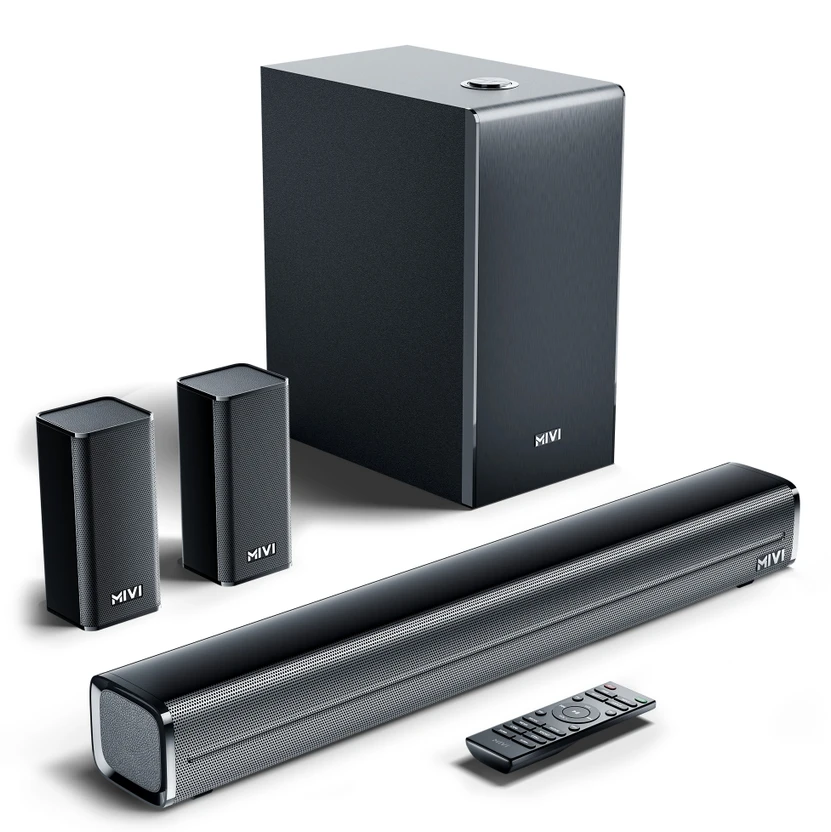 Mivi Fort H350 Soundbar, 350 Watts, 5.1 Channel, Multi-Input and ...more
