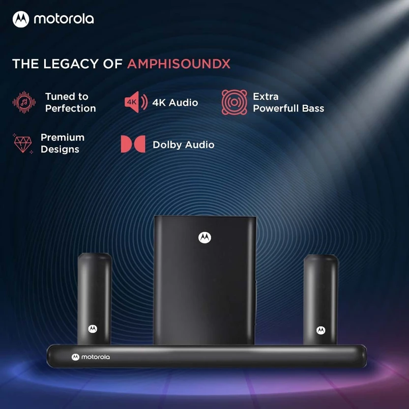 MOTOROLA AmphisoundX Vibe Dolby Digital 500 W Bluetooth Soundbar ...more