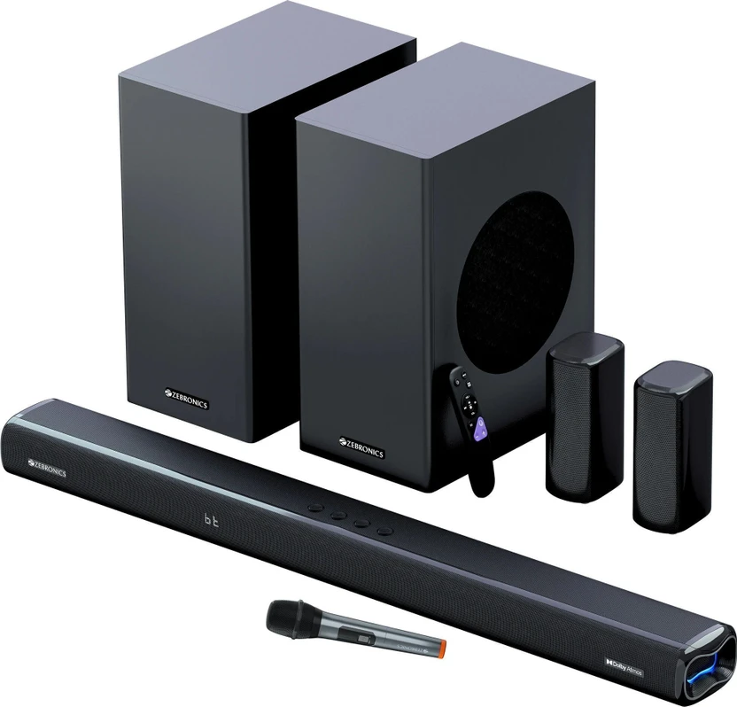 home theatres & soundbars ZEBRONICS Juke BAR 9850 Dolby Atmos Dual Wireless (Subwoofer + Sa...more