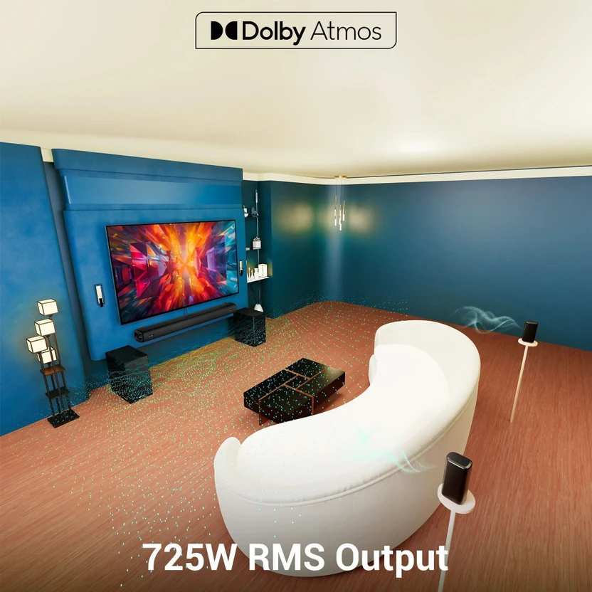 ZEBRONICS Juke BAR 9850 Dolby Atmos Dual Wireless (Subwoofer + Sa...more