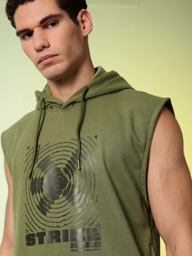 HRX by Hrithik Roshan Brand Logo Printed Hooded Relaxed Fit Sweatshirt