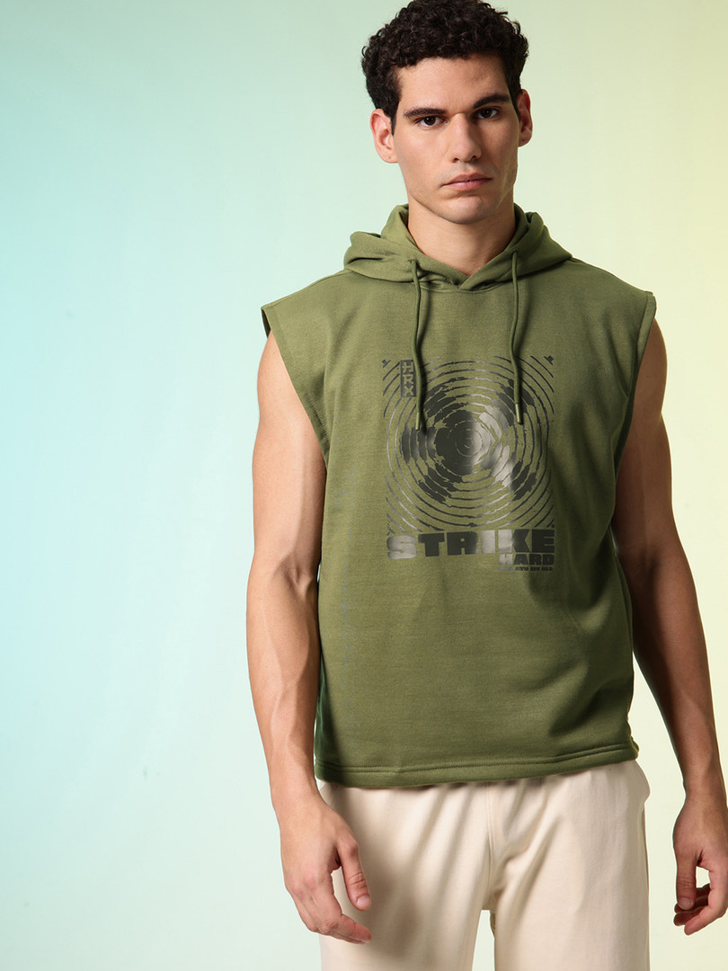 HRX by Hrithik Roshan Brand Logo Printed Hooded Relaxed Fit Sweatshirt