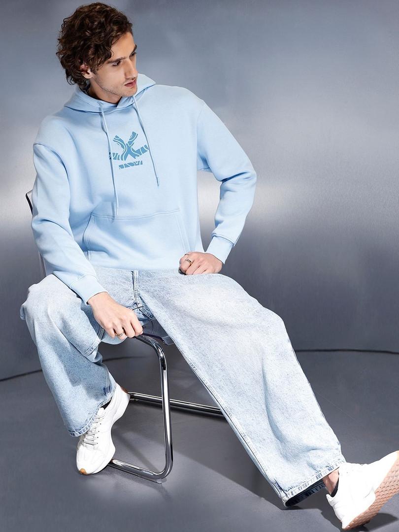WROGN Men Printed Hooded Sweatshirt