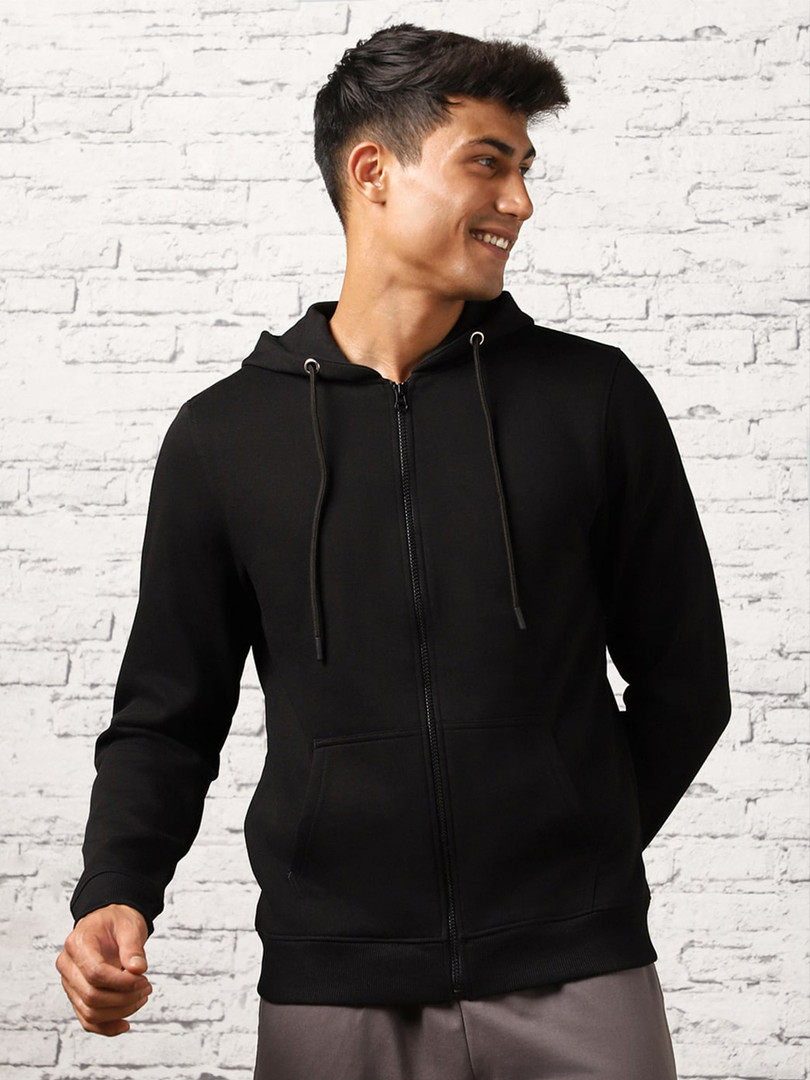 NOBERO Men Zipper Hooded Sweatshirt