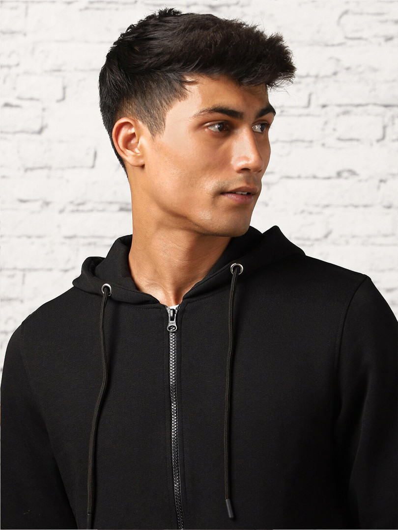 NOBERO Men Zipper Hooded Sweatshirt