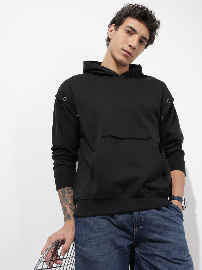 Roadster The Life Co. Hooded Knitted Sweatshirt