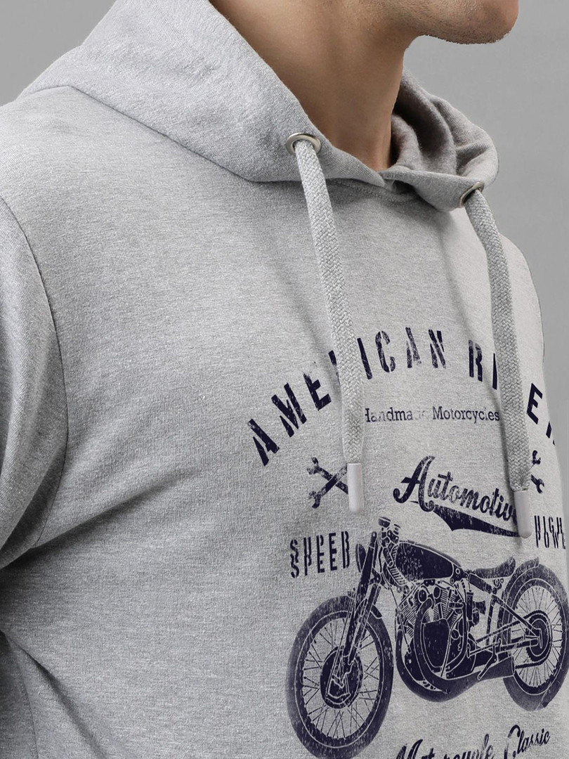 ADRO Men Printed Hooded Pullover Sweatshirt