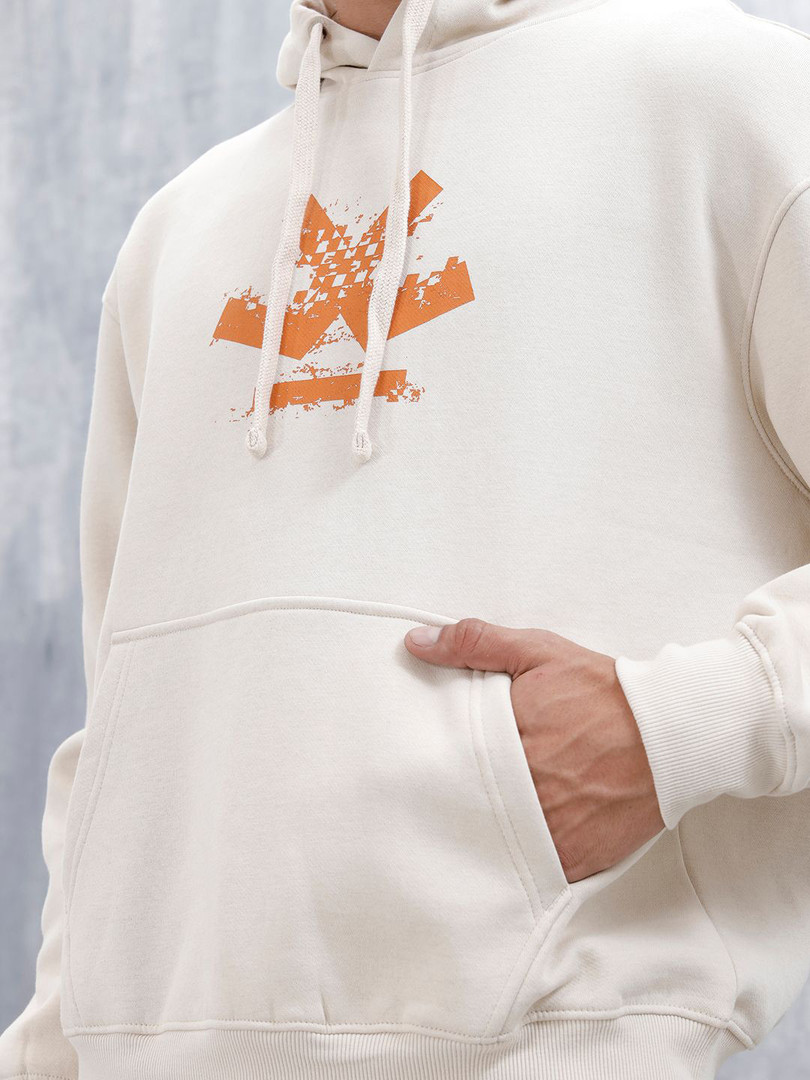 WROGN Men Solid Hooded Long Sleeves Hooded Pullover Regular Sweatshirt