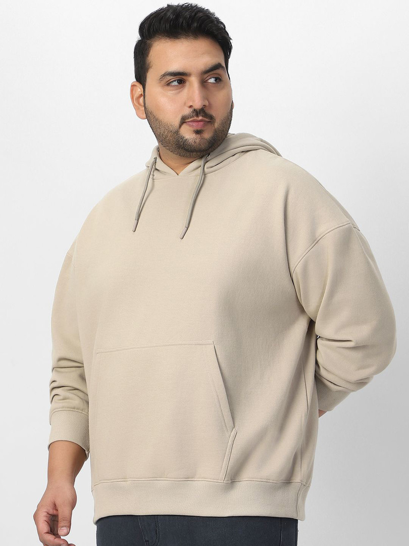 Urbano Plus Men Cotton Oversized Hooded Long Sleeves Pullover Sweatshirt