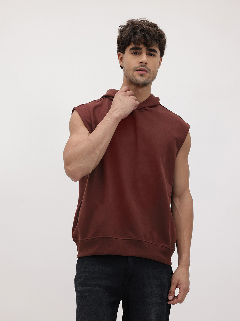 Roadster The Life Co. Hooded Sleeveless Sweatshirt