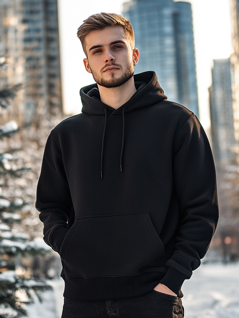 hoodies NOBERO Hooded Ribbed Hem Pullover