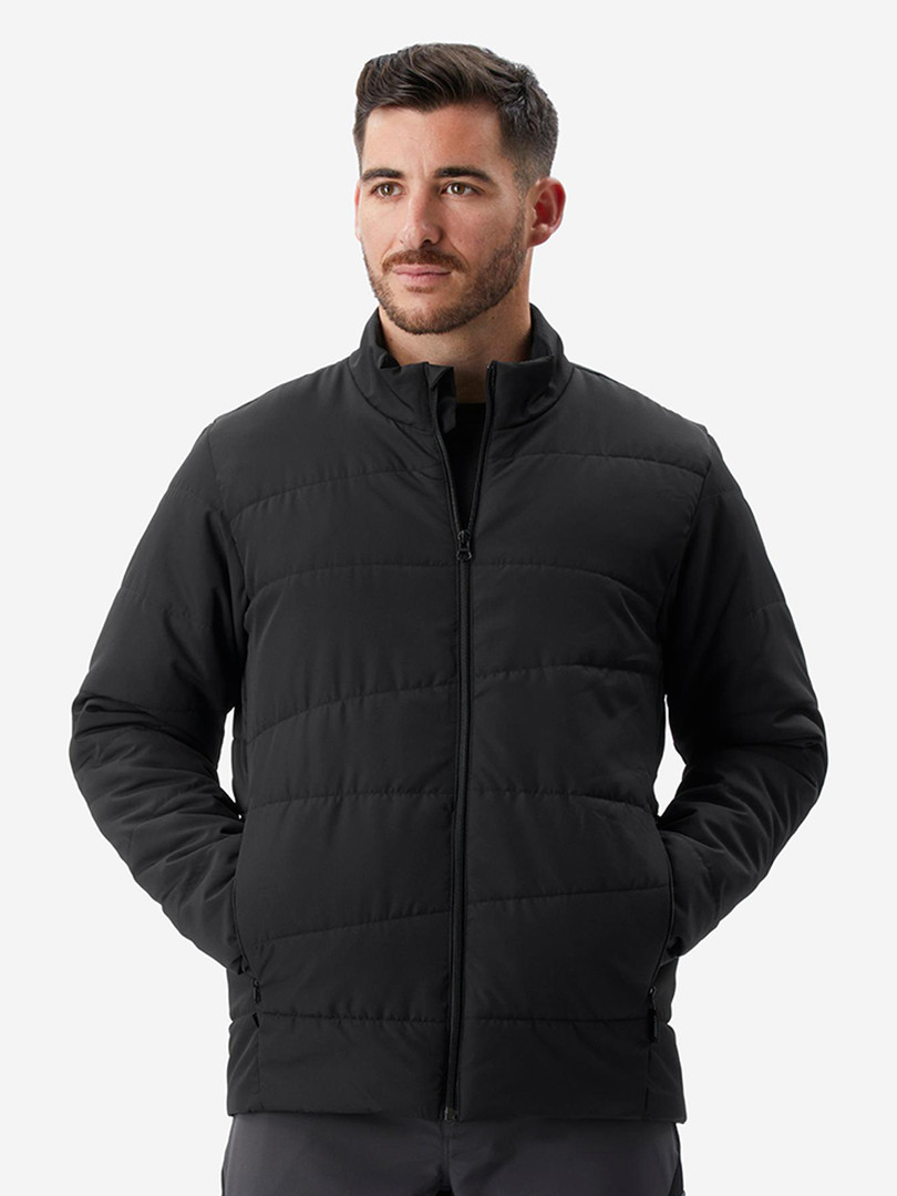 Decathlon FORCLAZ - Men Solid Black Upto -0 Degrees Non-Hooded Synthetic Puffer Jacket