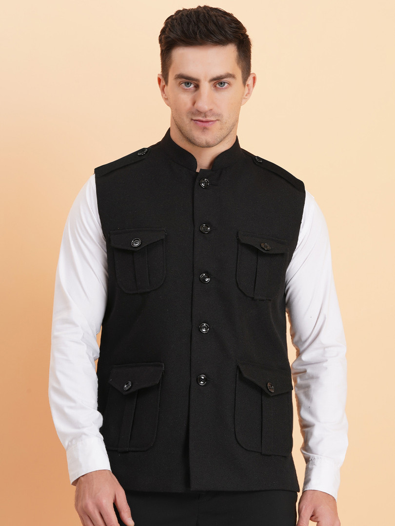 SG LEMAN Mandarin Collar Nehru Jackets