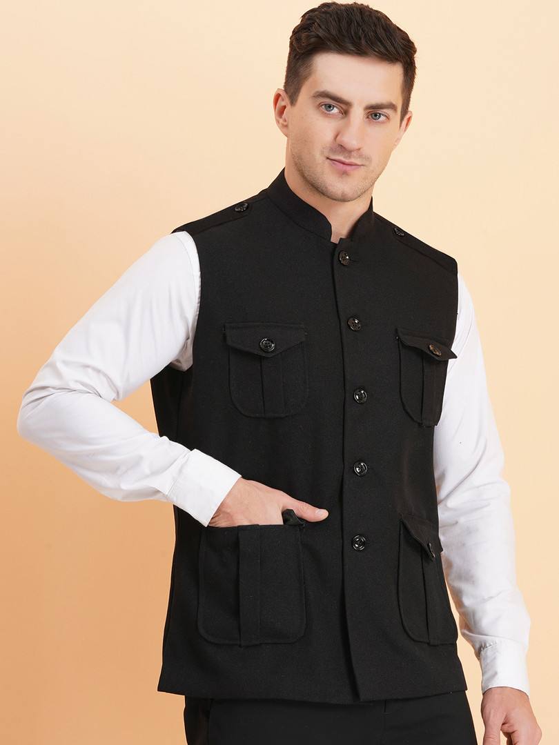 SG LEMAN Mandarin Collar Nehru Jackets
