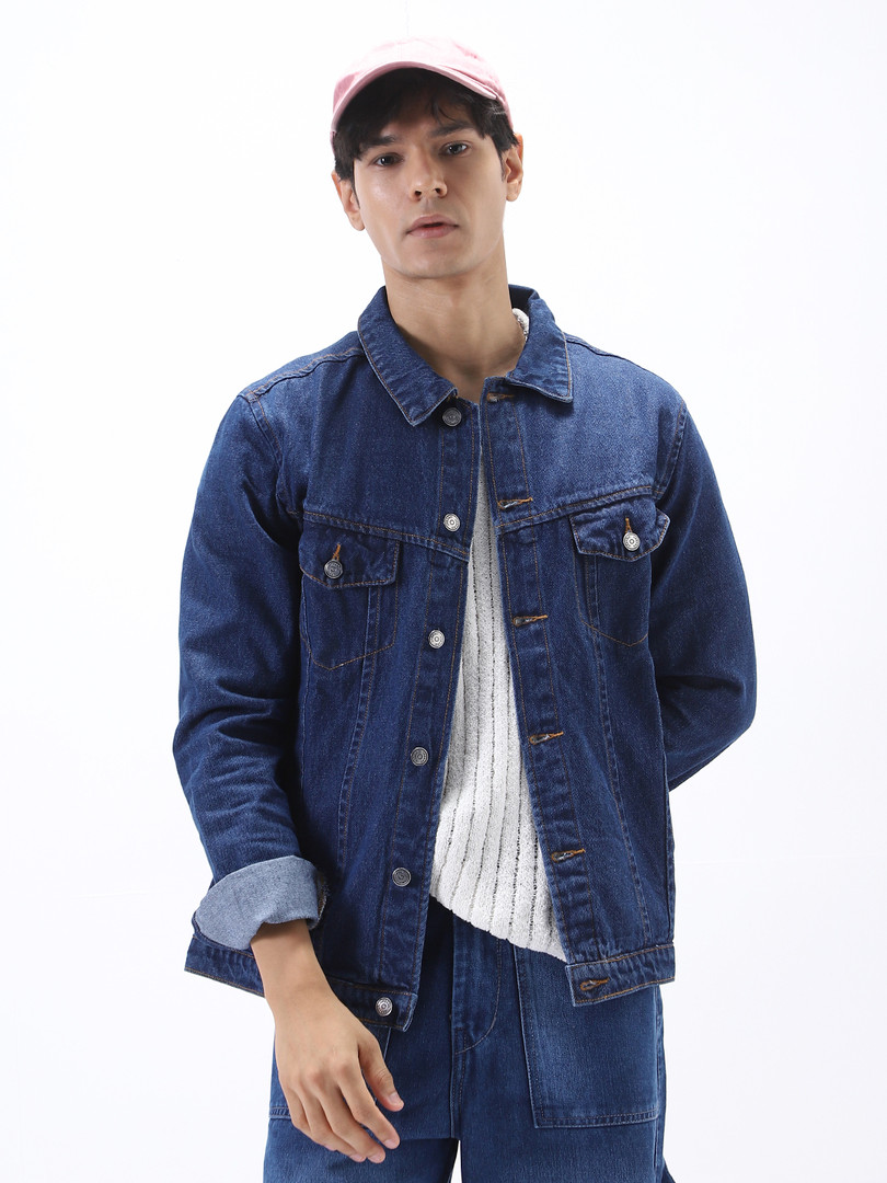 Urbano Fashion Men Regular Fit Washed Sleeveless Denim Jacket