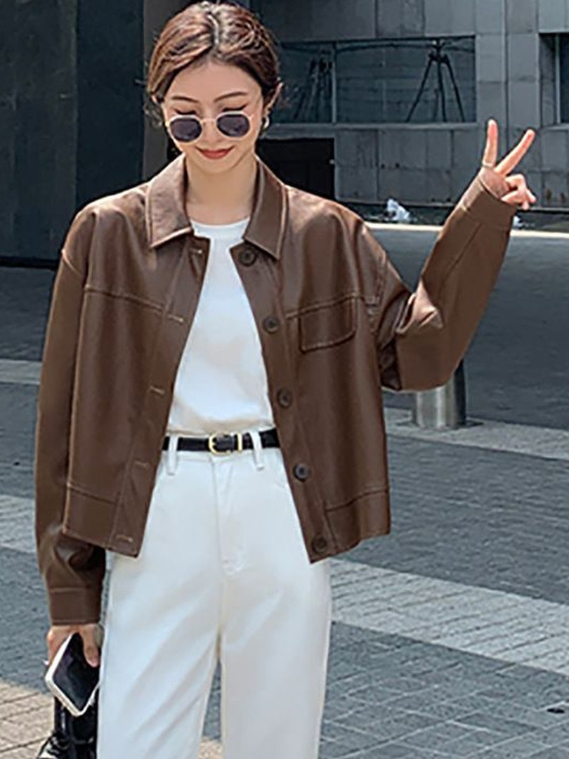 HERE&NOW Women Synthetic Leather Jackets