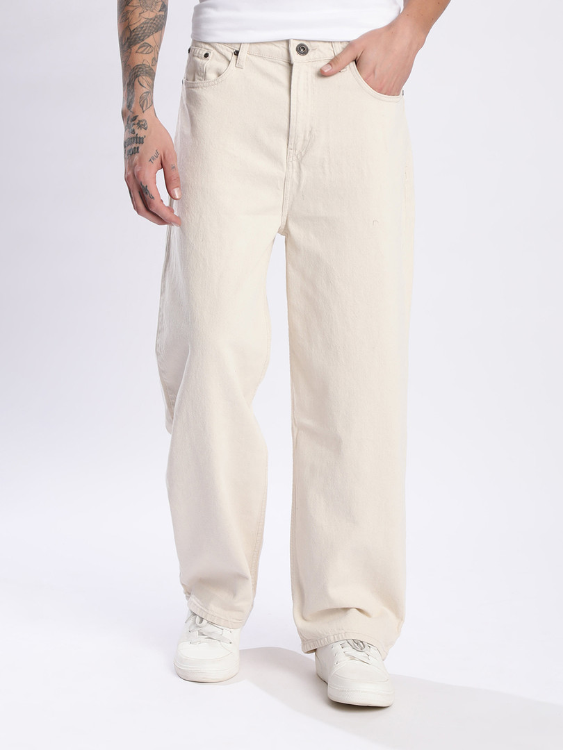 jeans Roadster The Lifestyle Co. Men Pure Cotton Baggy Fit Denim Jeans