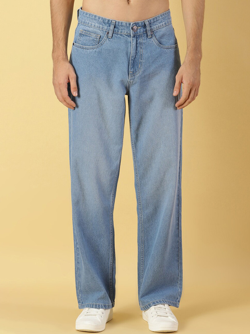 jeans Thomas Scott Men Comfort Relaxed Fit Clean Look Light Fade Cotton Baggy Jeans