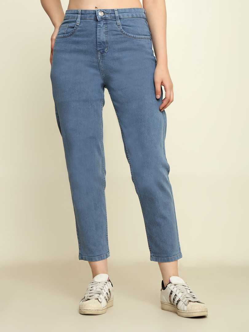 zayla Women Cotton Loose High-Rise Stretchable Jeans