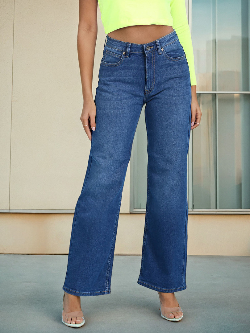 Flying Machine Women Bootcut High-Rise Light Fade Stretchable Jeans
