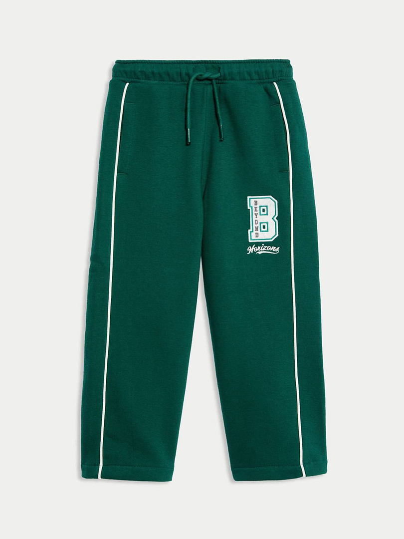 kids Marks & Spencer Boys Printed Straight-Fit Mid-Rise Track Pant