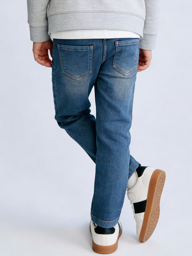 Purple United Kids Boys Mid-Rise Low Distress Heavy Fade Jeans
