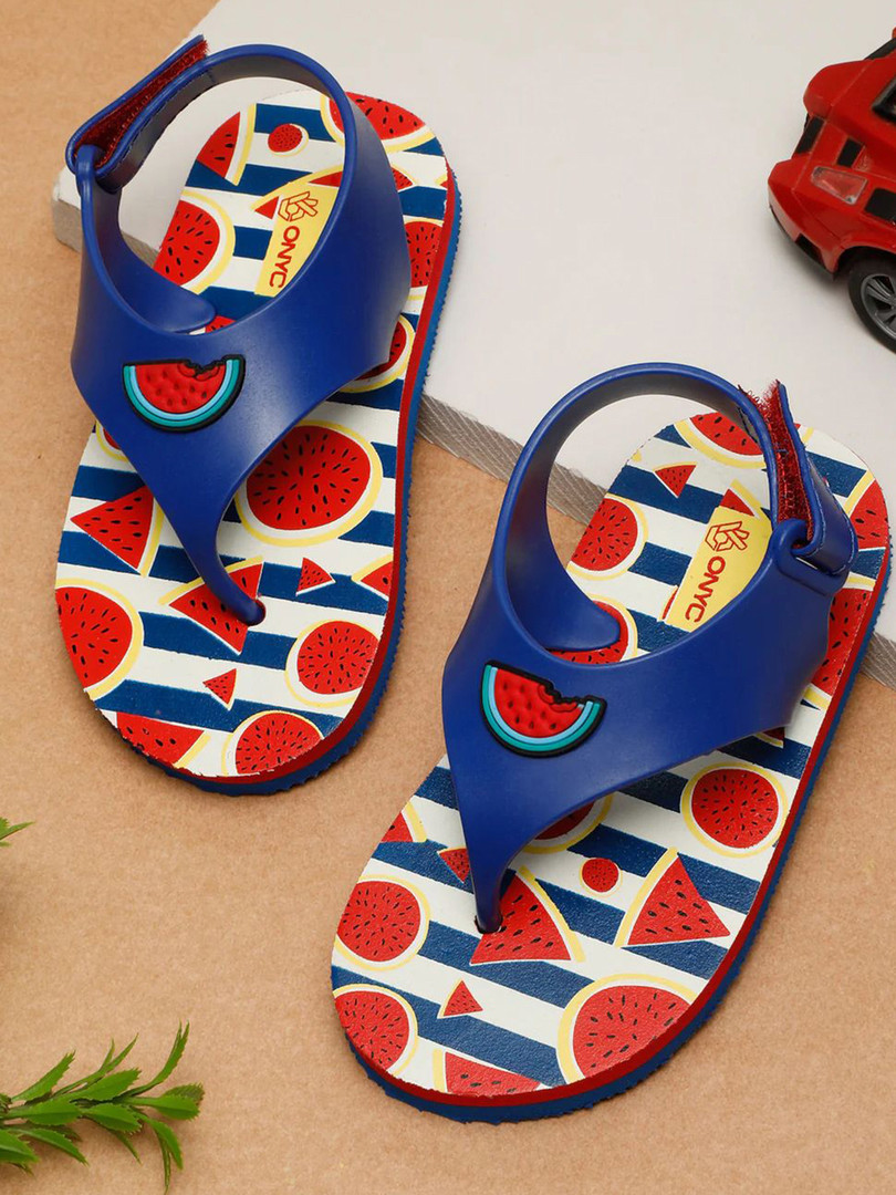 kids ONYC Girls Printed Premium Watermelon Jellies Thong Flip-Flops