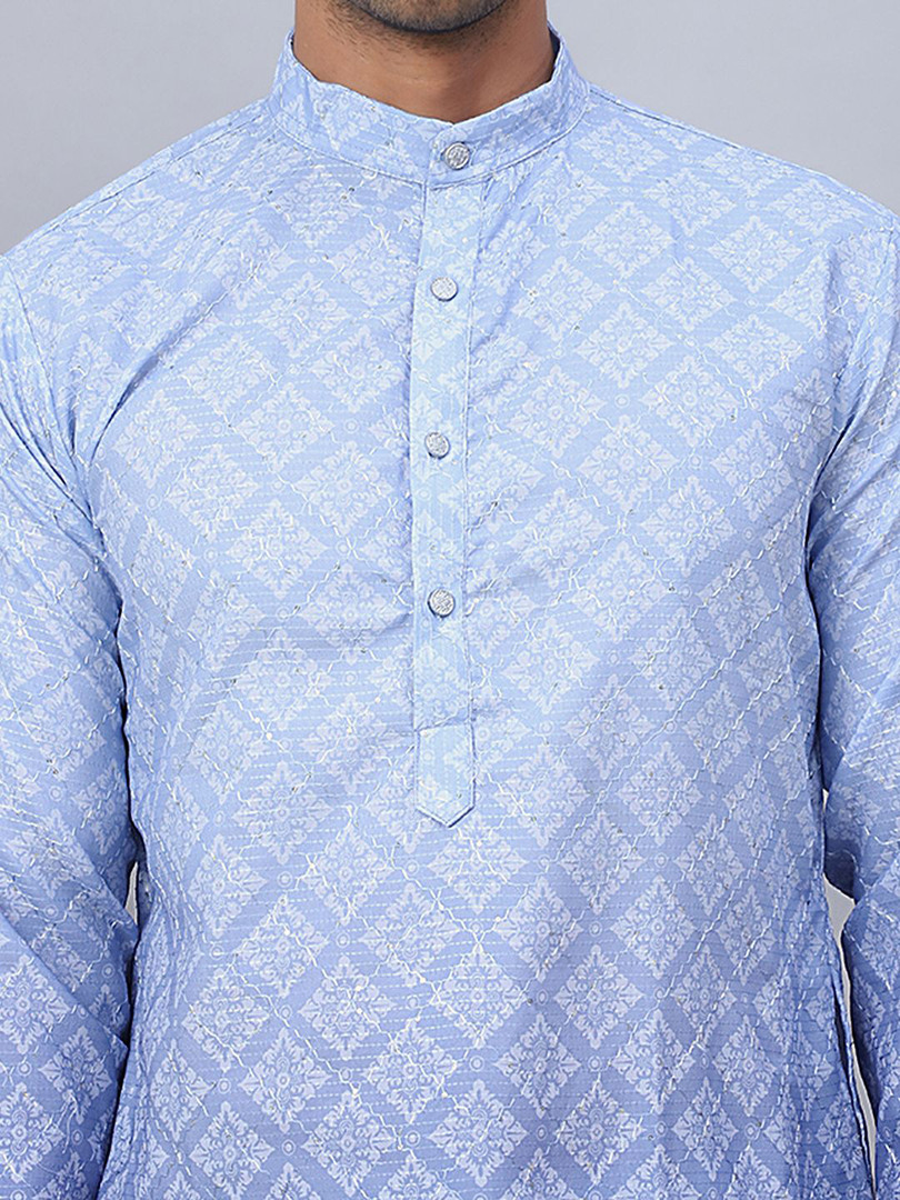 Jompers Ethnic Motifs Printed Mandarin Collar Straight Kurta