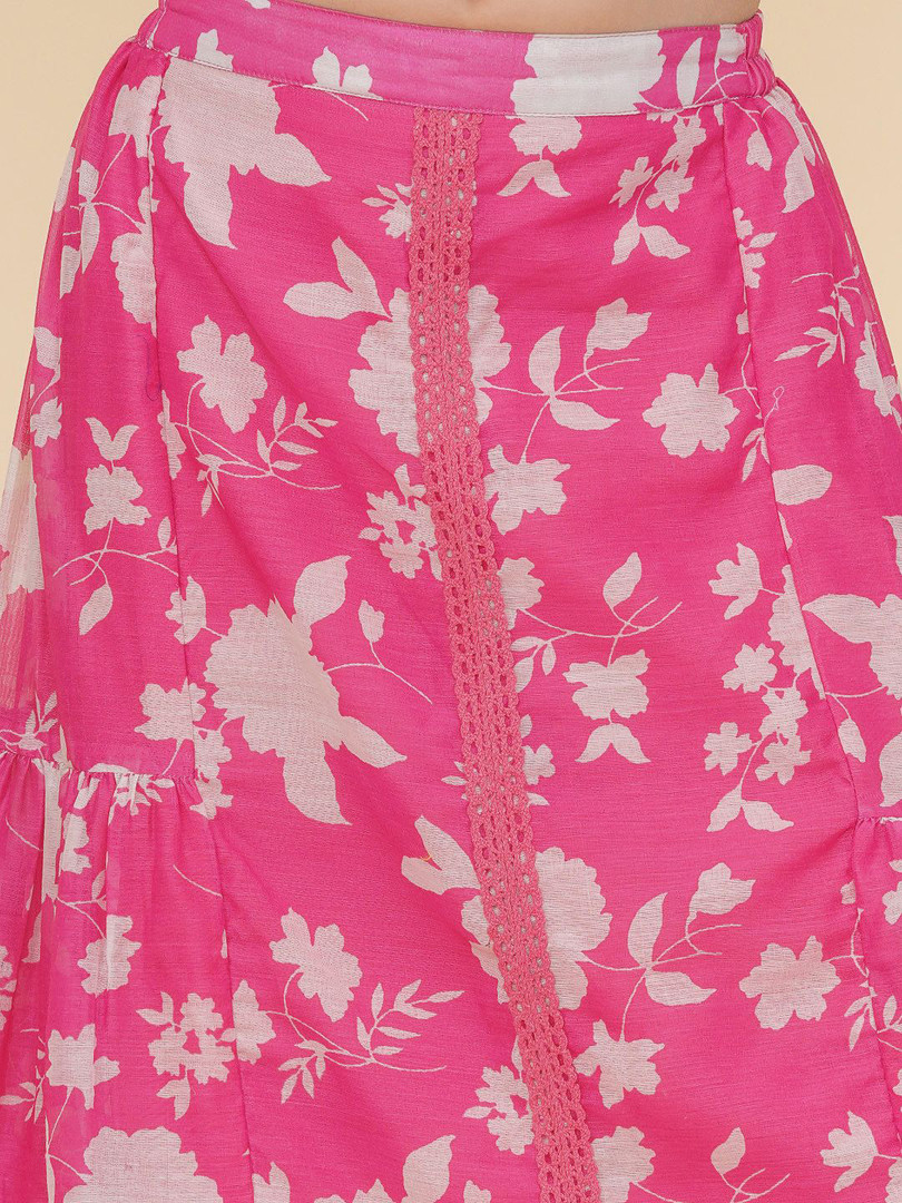 Bitiya by Bhama Girls Printed Ready to Wear Lehenga & Blouse