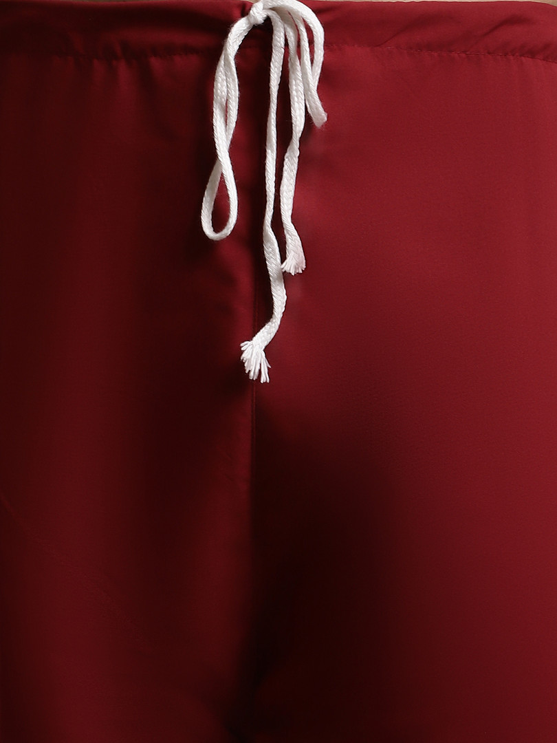 SOJANYA Men Maroon Solid Pathani Kurta with Salwar
