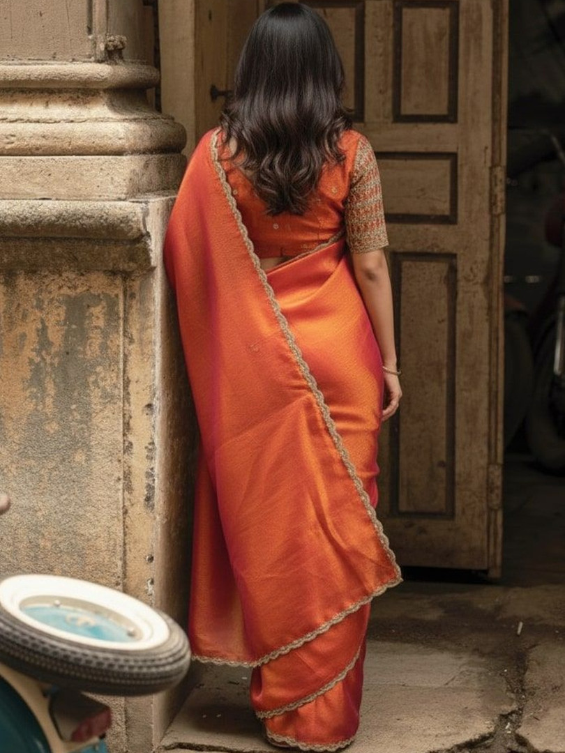 Sangria Embroidered Bordered Sarees