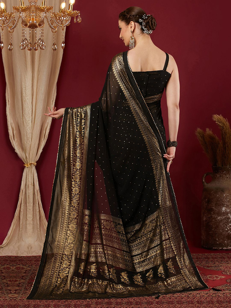 KALINI Women Woven Design Saree With Unstiched Blouse Piece